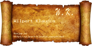 Wilpert Klaudia névjegykártya